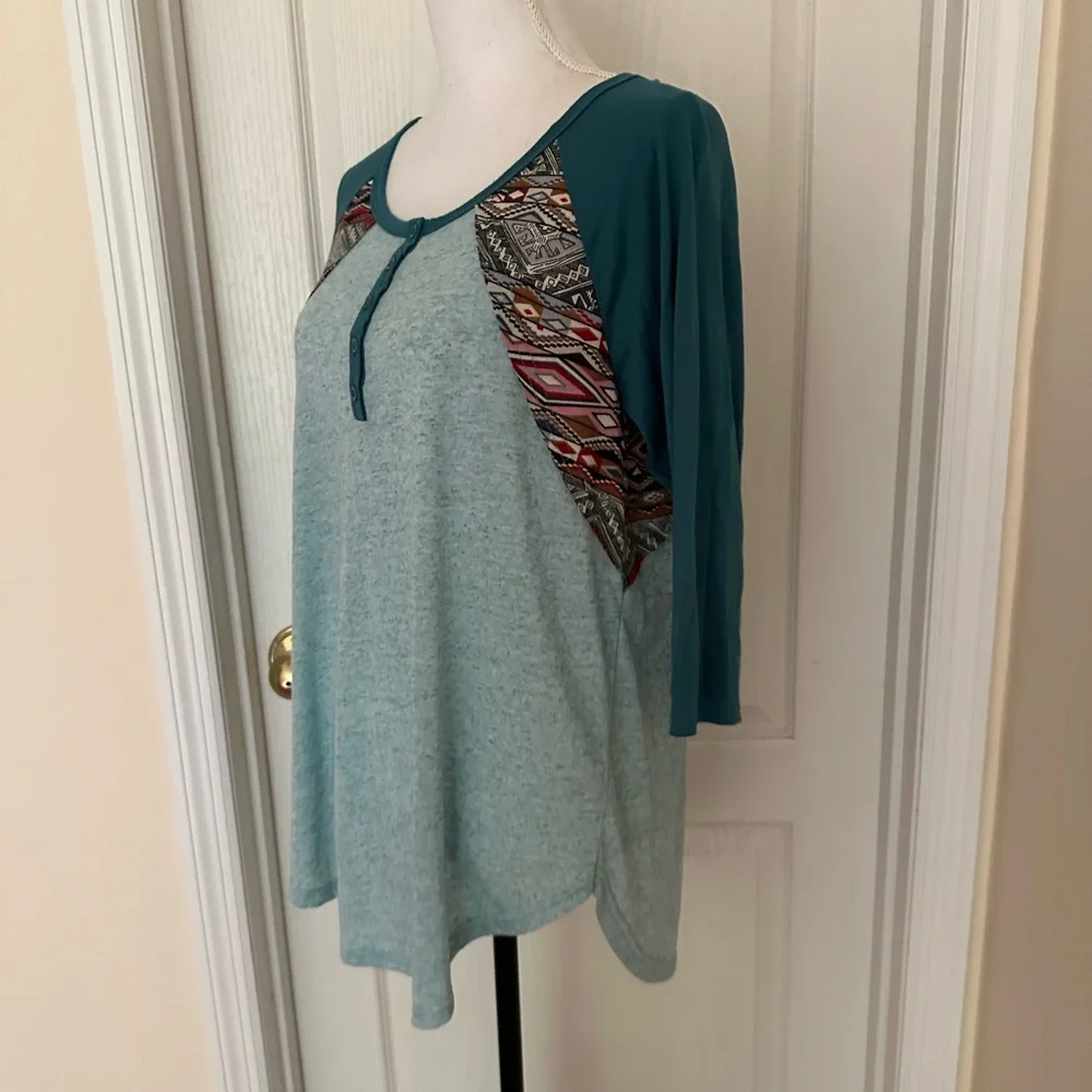 NWT Umgee USA Women's Long Sleeve Blouse Shirt Boho, Sz M - Picture 3 of 10